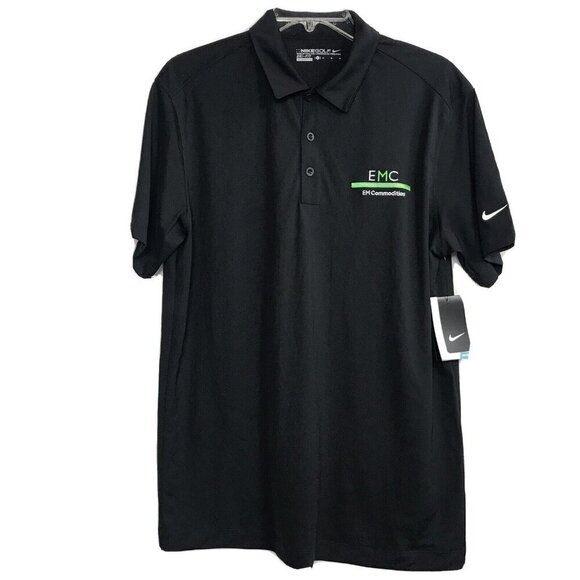 Nike Other - Nike Dri Fit Golf Shirt Short Sleeve Polo Black Mens Sz Medium EMC Logo